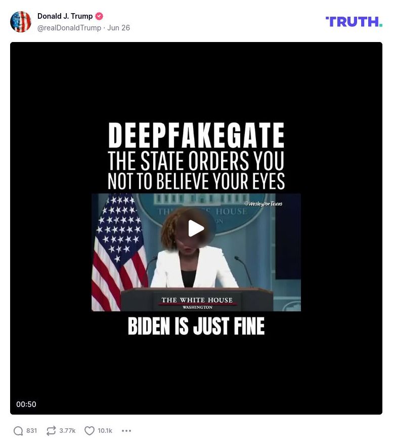 Post image from Donald Trump