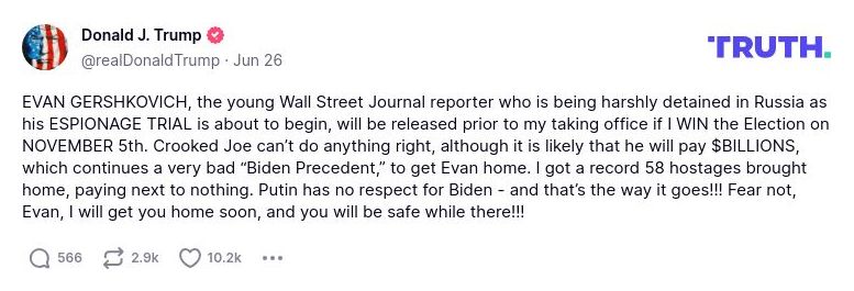 Post preview from Donald Trump