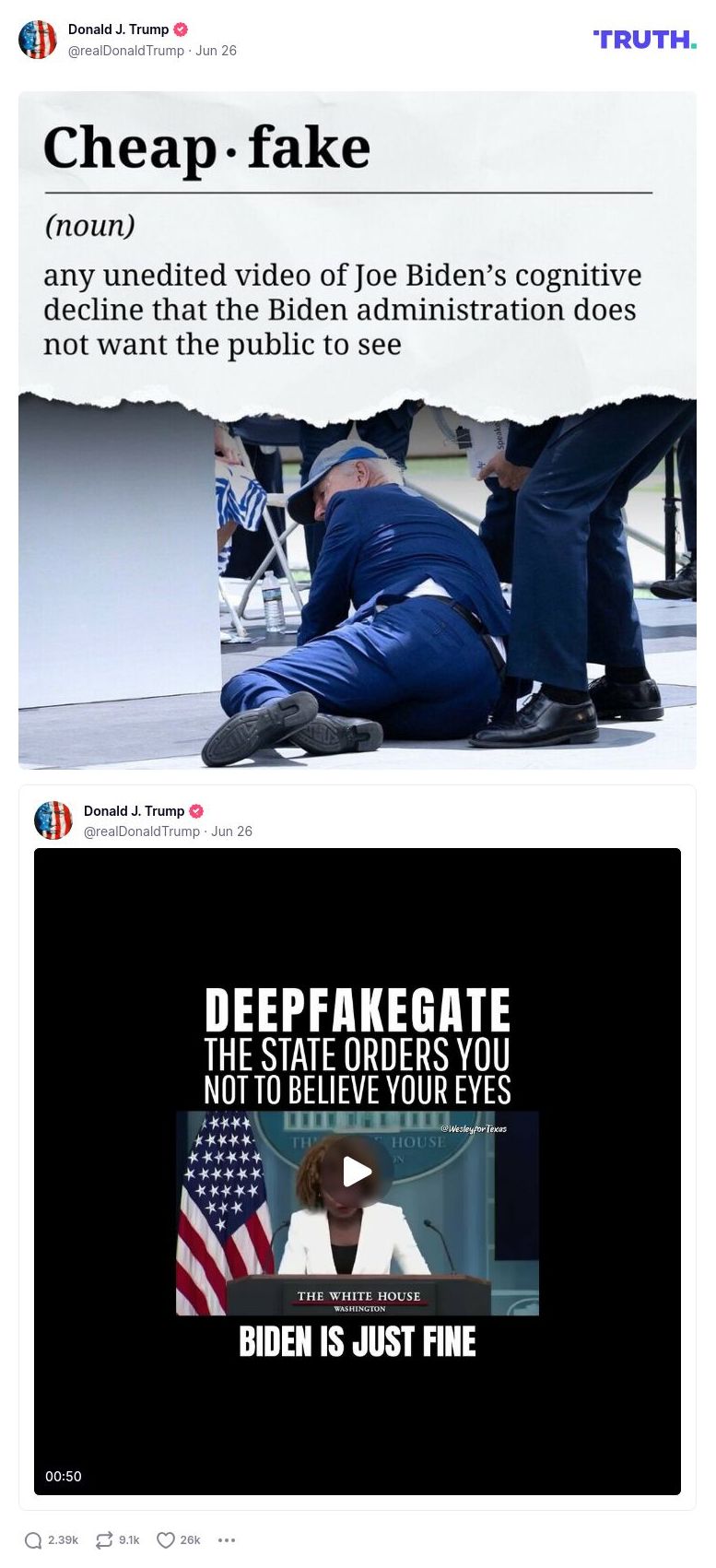 Post image from Donald Trump