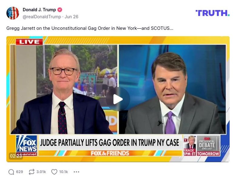 Post image from Donald Trump