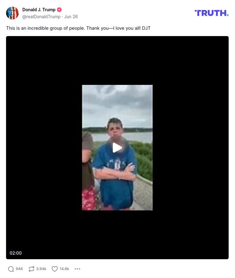 Post image from Donald Trump