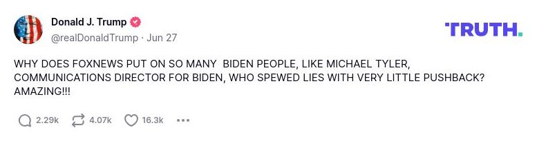 Post image from Donald Trump