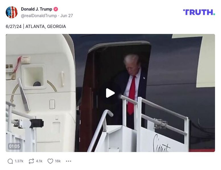 Post image from Donald Trump