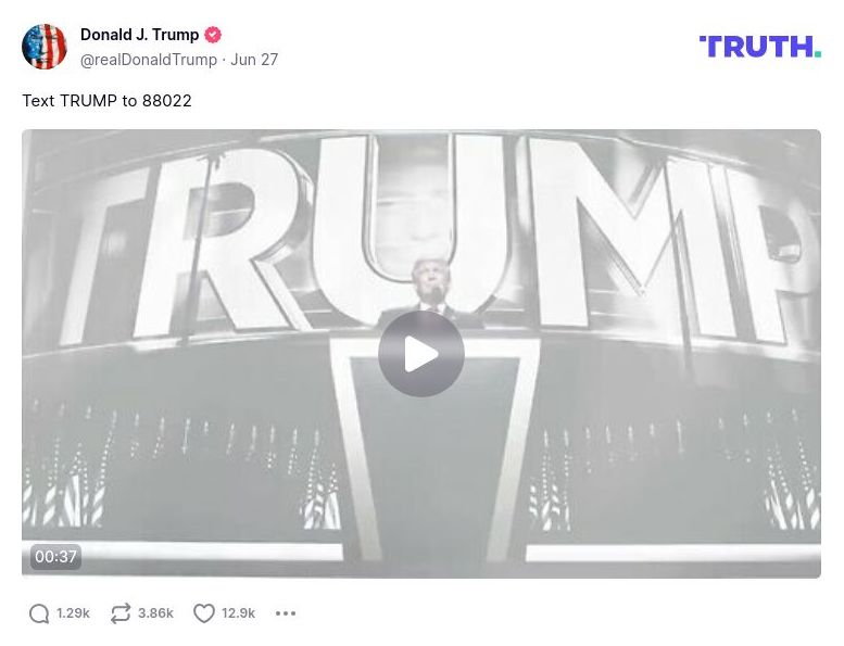 Post image from Donald Trump