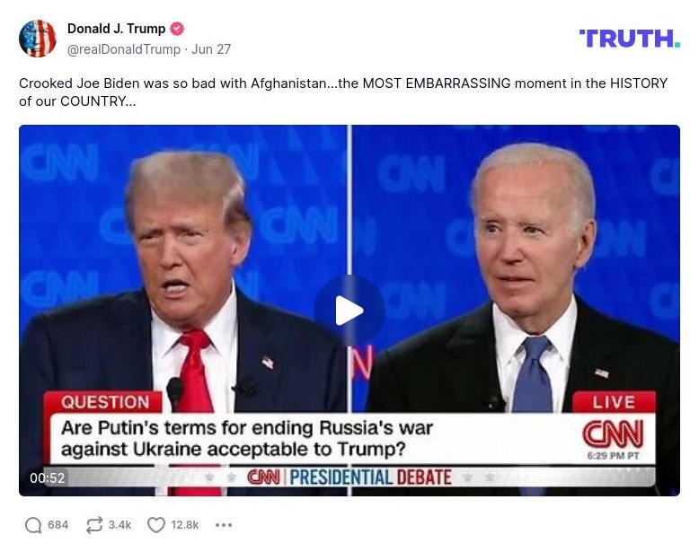 Post image from Donald Trump