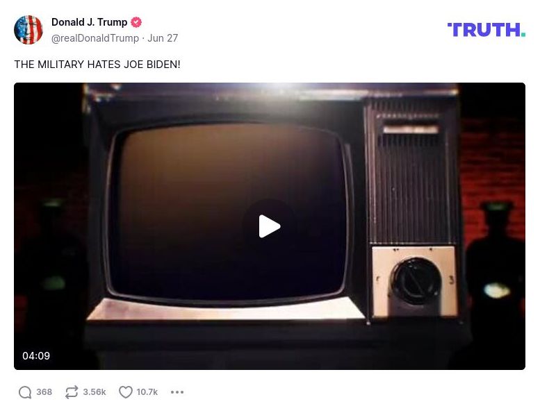 Post image from Donald Trump