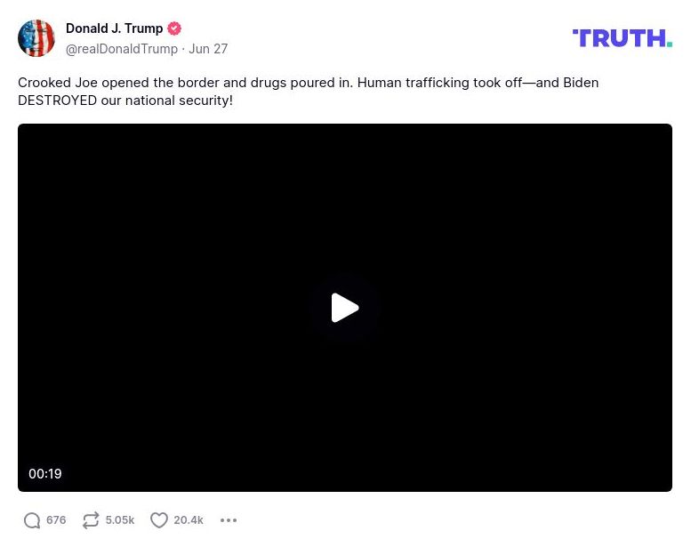 Post image from Donald Trump