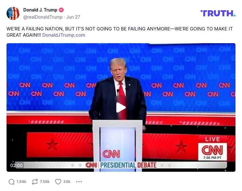 Post image from Donald Trump