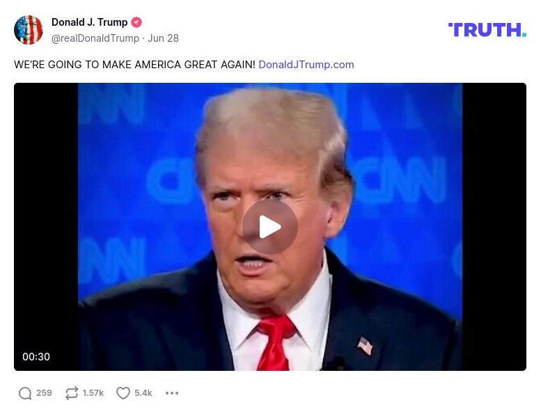 Post image from Donald Trump