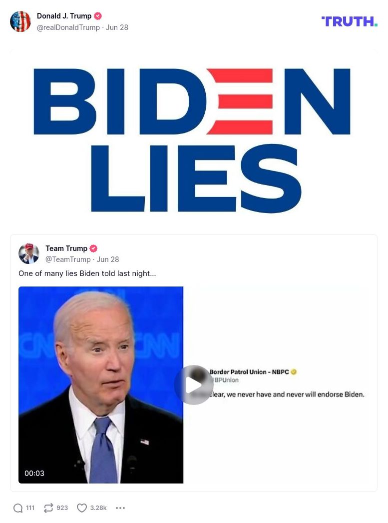 Post image from Donald Trump