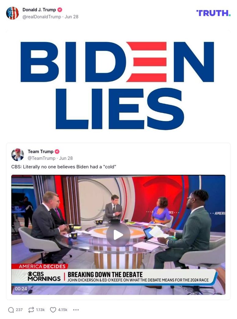 Post image from Donald Trump