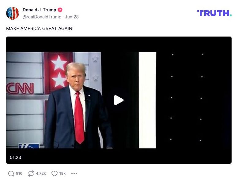 Post image from Donald Trump