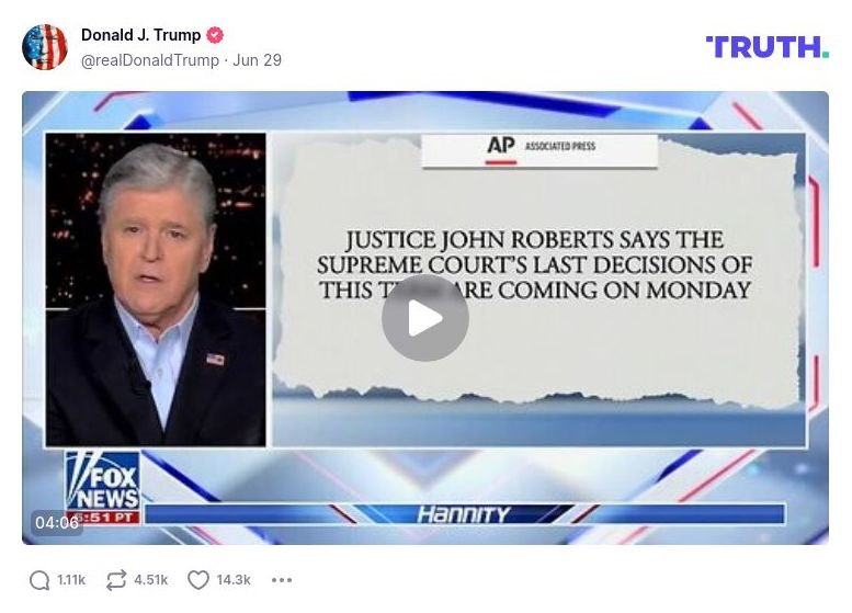 Post image from Donald Trump