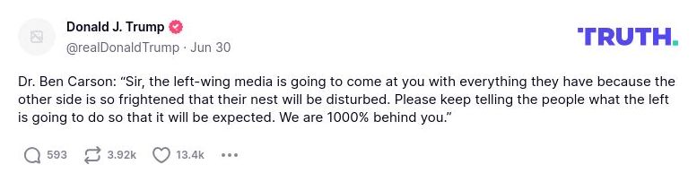 Post image from Donald Trump