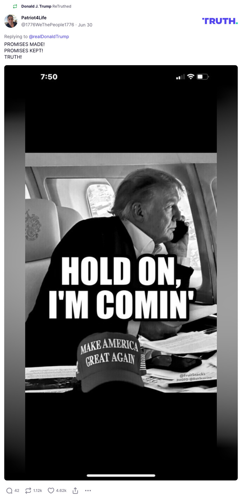 Post image from Donald Trump