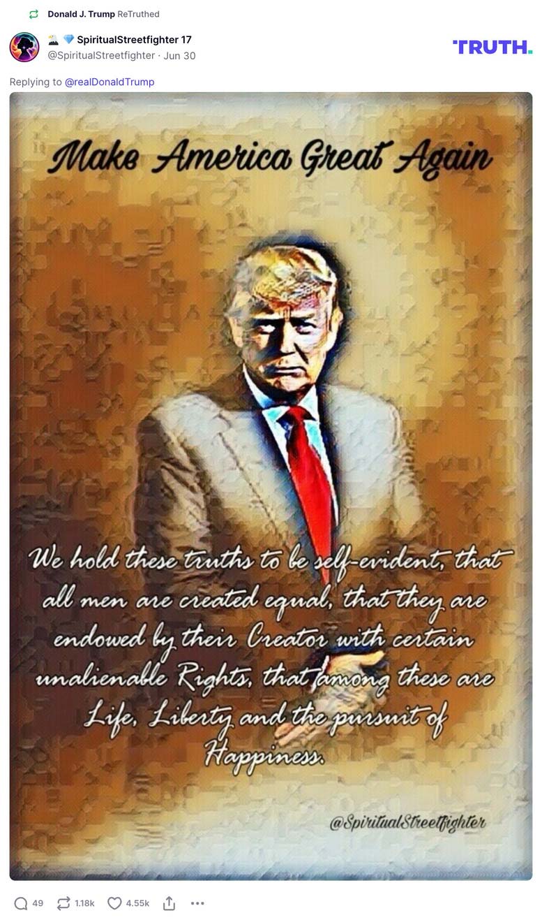 Post image from Donald Trump