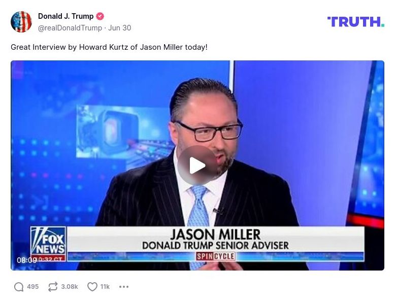 Post image from Donald Trump