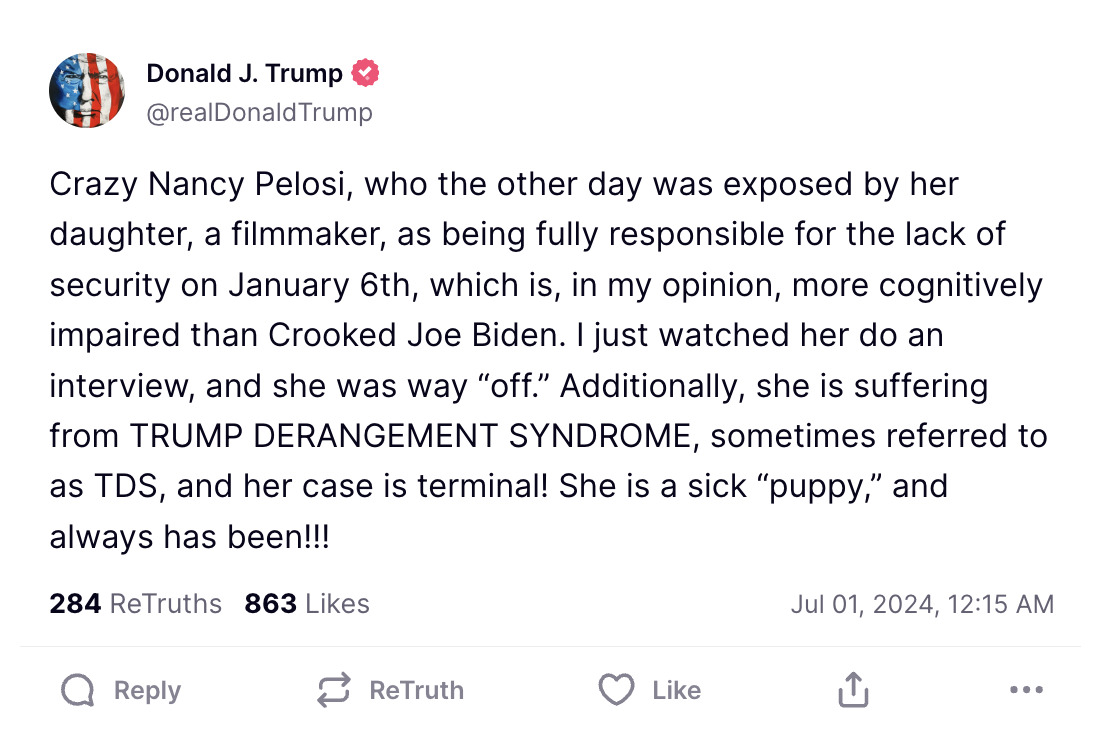 Post image from Donald Trump