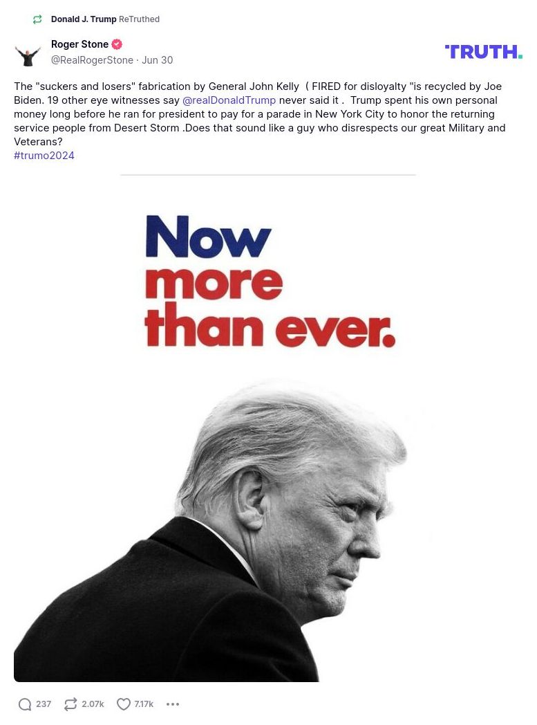 Post preview from Donald Trump