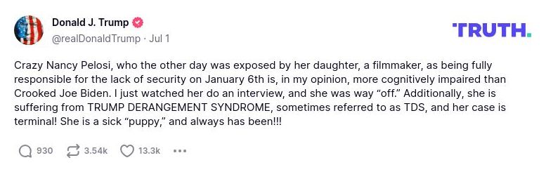 Post preview from Donald Trump