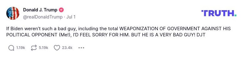 Post preview from Donald Trump