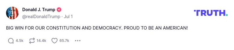 Post image from Donald Trump