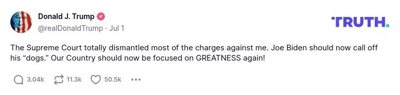 Post preview from Donald Trump