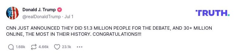 Post preview from Donald Trump