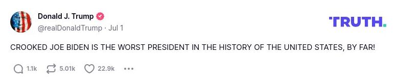 Post preview from Donald Trump