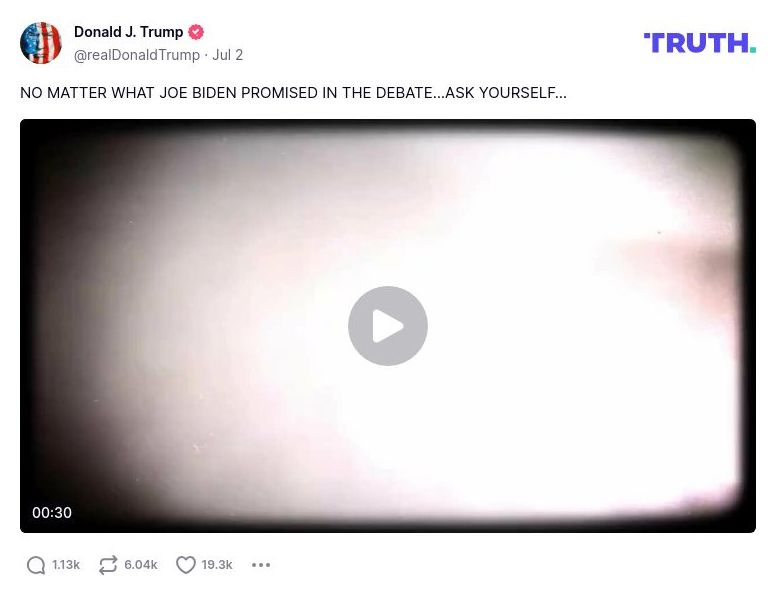 Post preview from Donald Trump