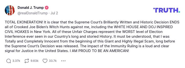 Post preview from Donald Trump