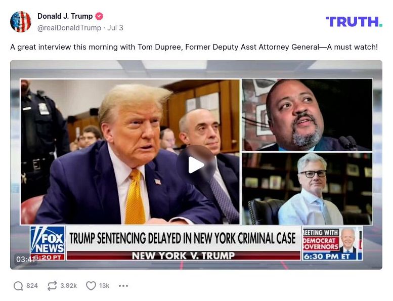 Post image from Donald Trump