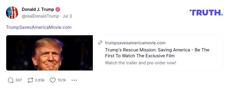 Post image from Donald Trump