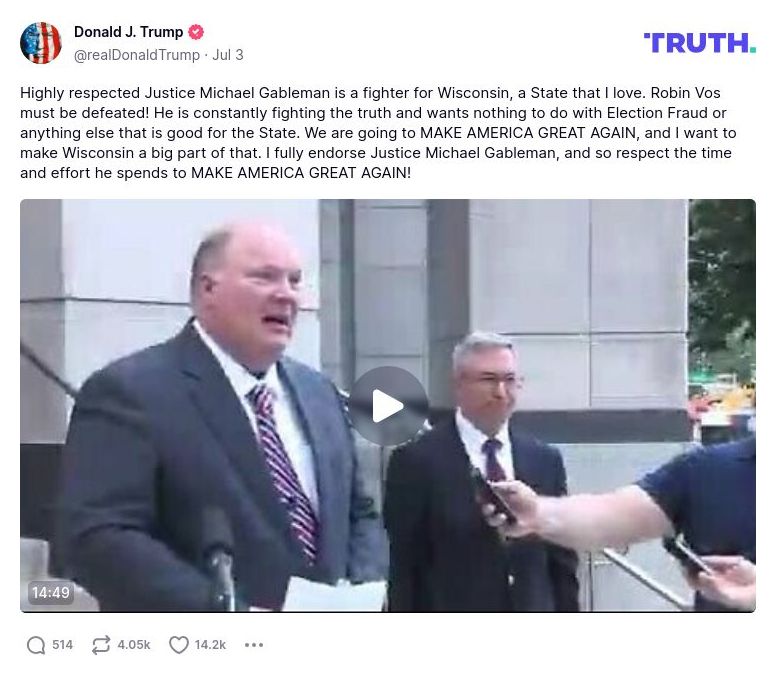 Post image from Donald Trump