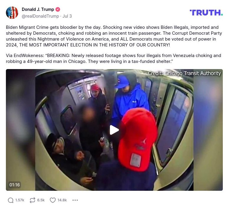 Post preview from Donald Trump