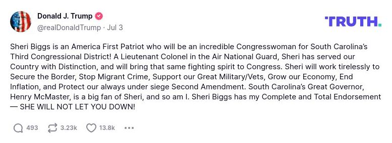 Post preview from Donald Trump