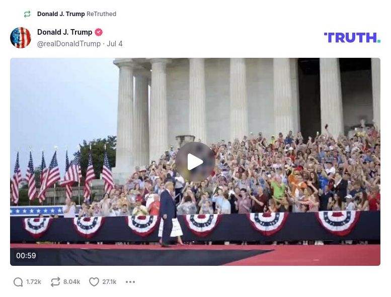 Post image from Donald Trump