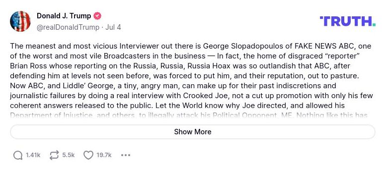 Post image from Donald Trump