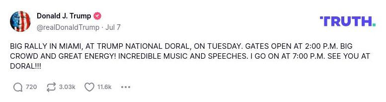 Post image from Donald Trump