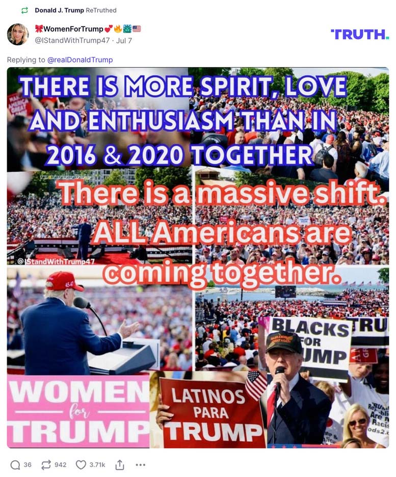 Post image from Donald Trump