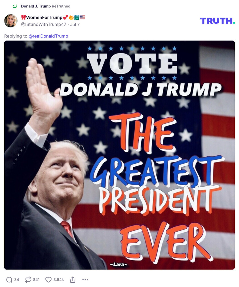 Post image from Donald Trump