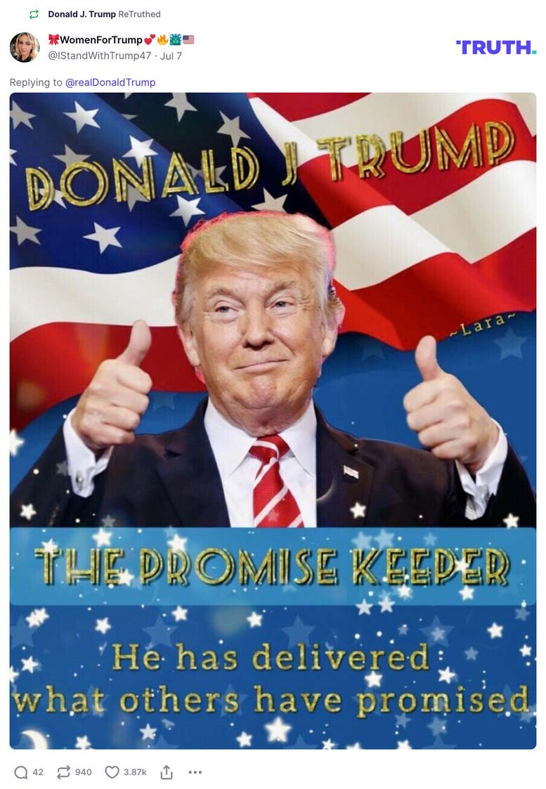 Post image from Donald Trump