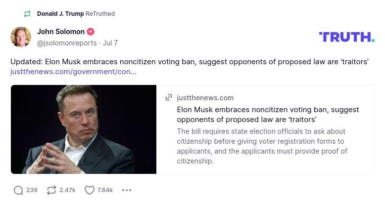 Post preview from Donald Trump