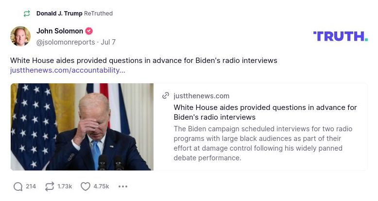 Post preview from Donald Trump