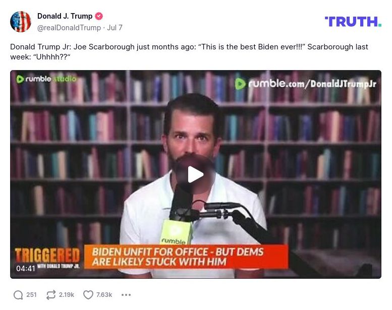 Post preview from Donald Trump