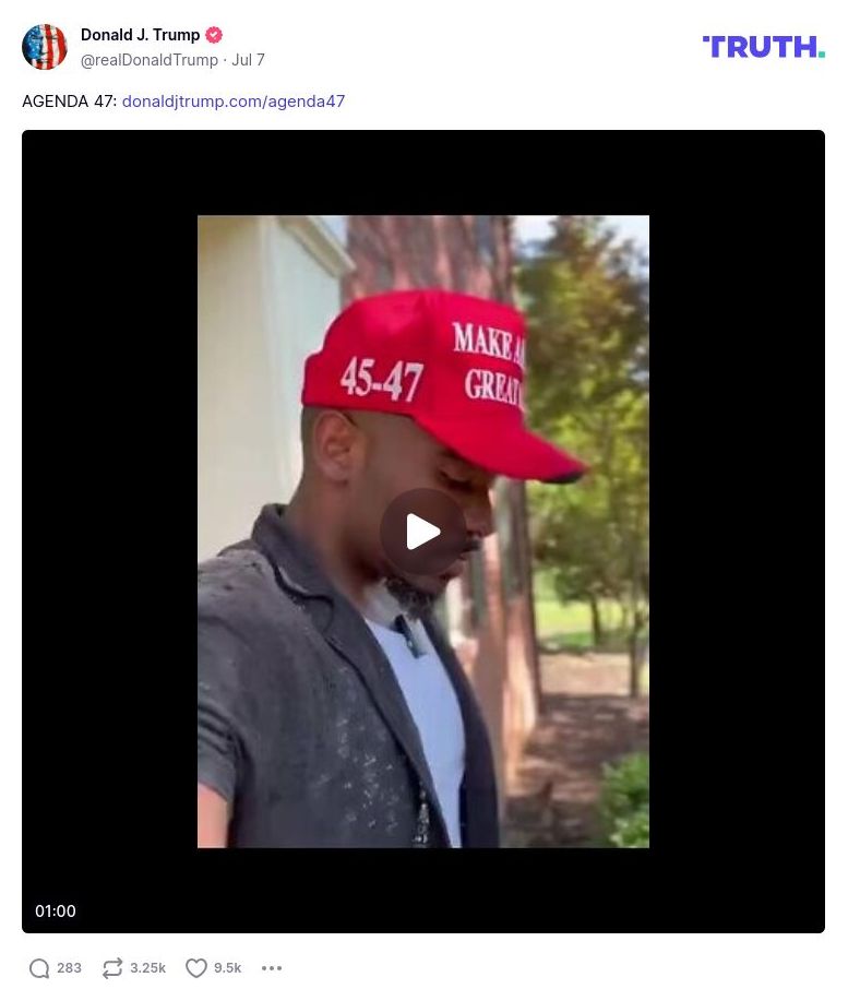 Post image from Donald Trump