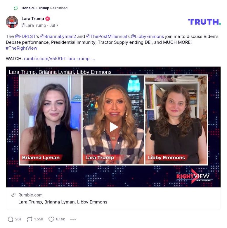 Post preview from Donald Trump