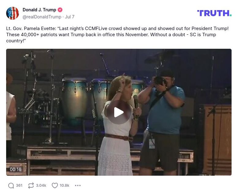 Post image from Donald Trump