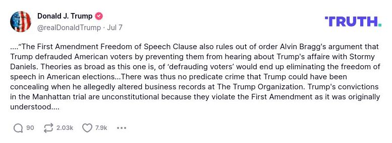 Post image from Donald Trump