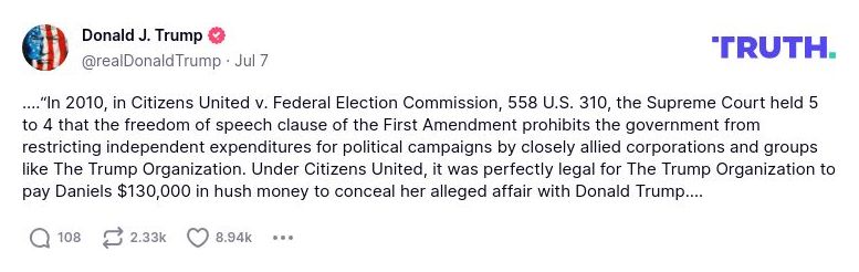 Post image from Donald Trump